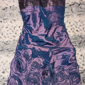 Elegant Purple Dress with Floral Accents